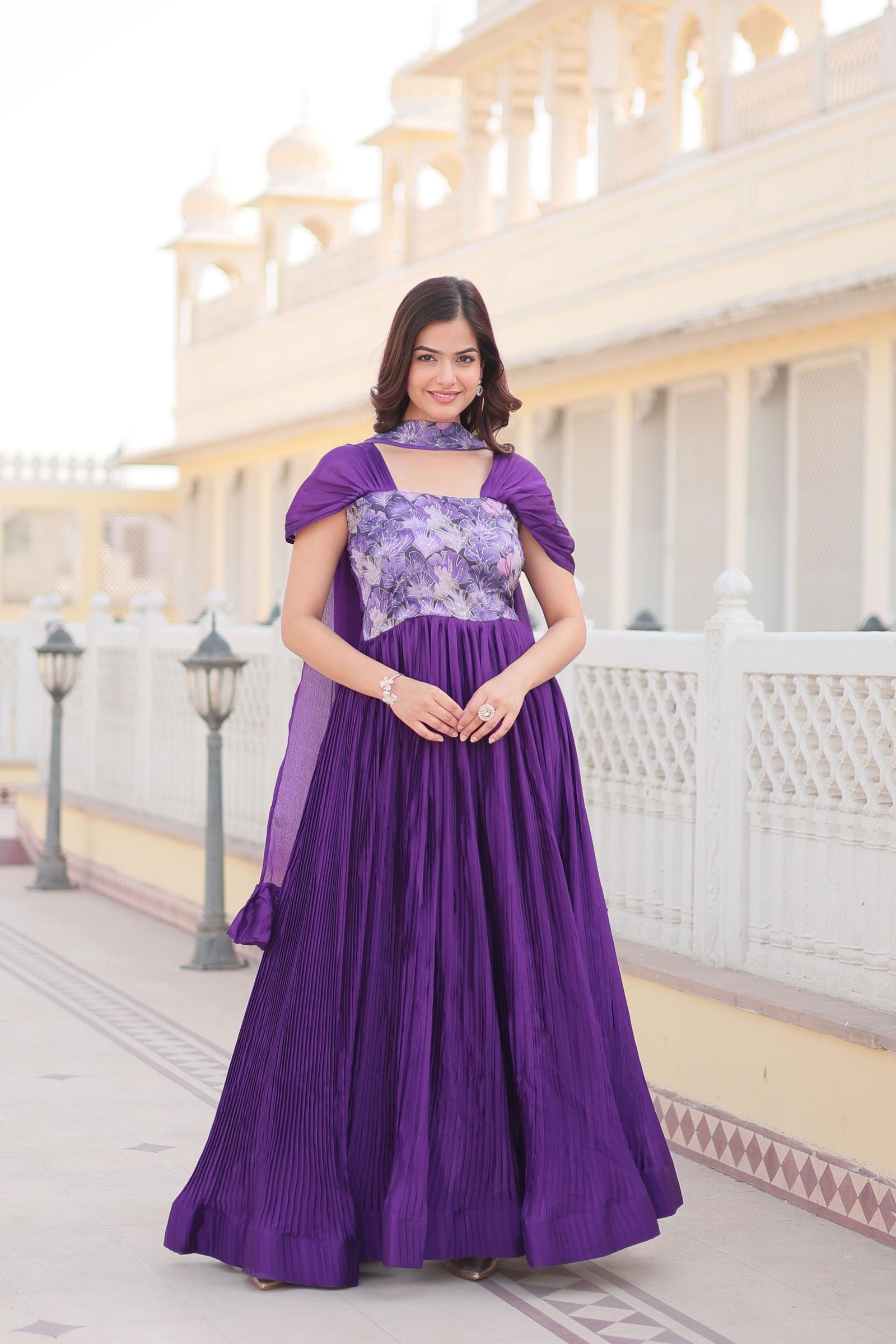  KA 1099 Position Print Work Readymade Gown Wholesale Market In Surat